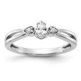 14K White Gold Lab Grown Diamond VS/SI+ G+ Complete Promise Ring